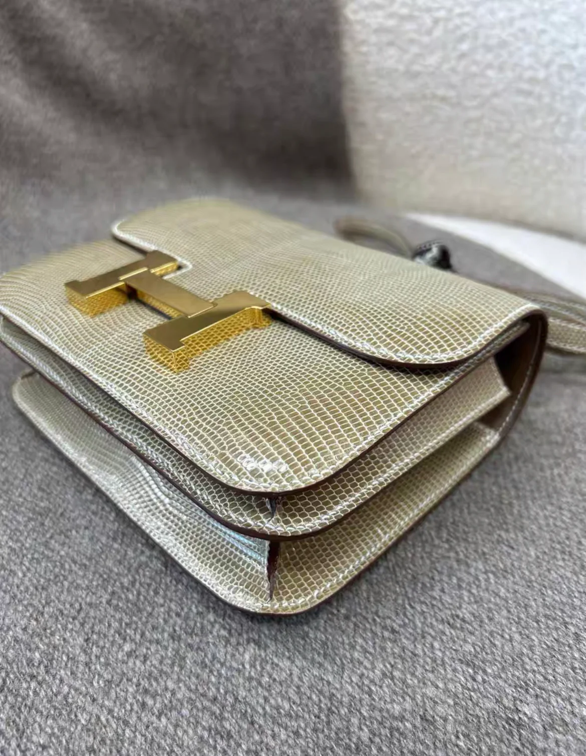 HERMES CONSTANCE 19 SHINY FICELLE NILOTICUS LIZARD WITH GOLD HARDWARE - Image 5