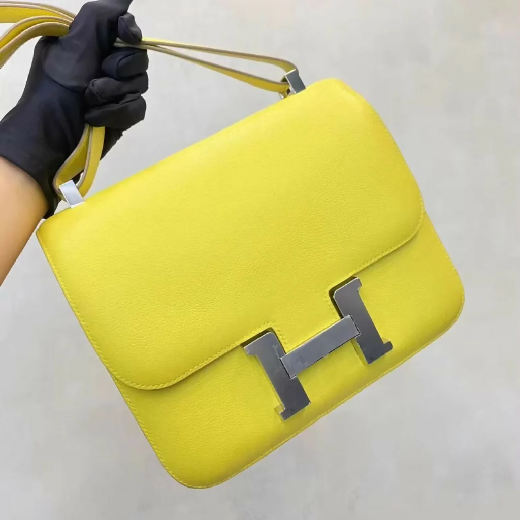 Hermes Constance 24 9R lime Swift Leather Palladium Hardware - Image 3
