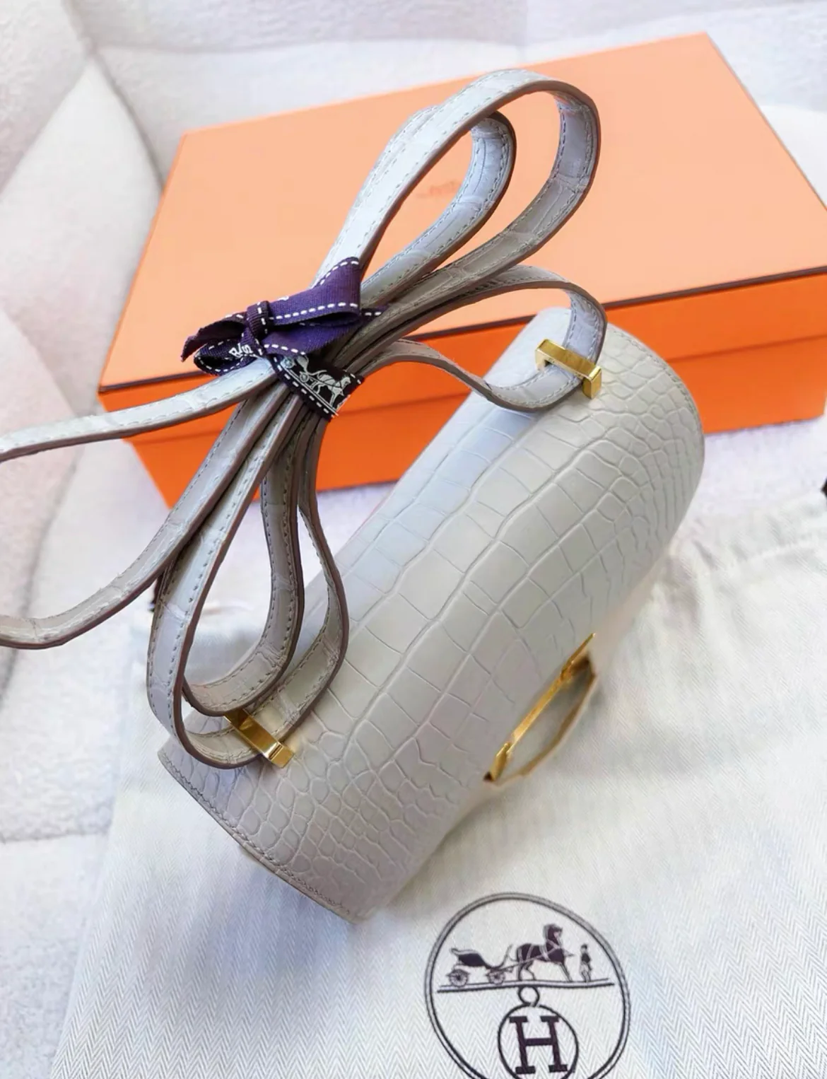 Hermès Constance Mini Beton Matte Alligator Gold Hardware - Image 5