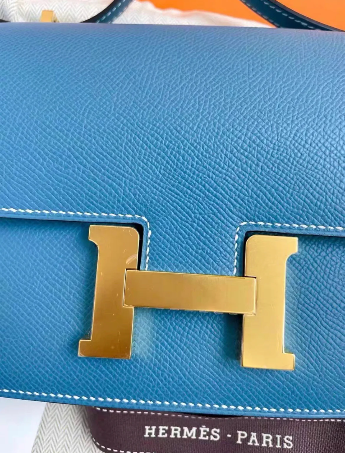 Hermes Constance Mini Blue Jean in Epsom Leather with Gold Hardware - Image 2