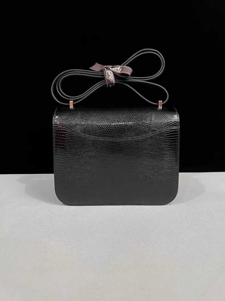 Hermes Constance 19 black lizard leather palladium hardware - Image 2