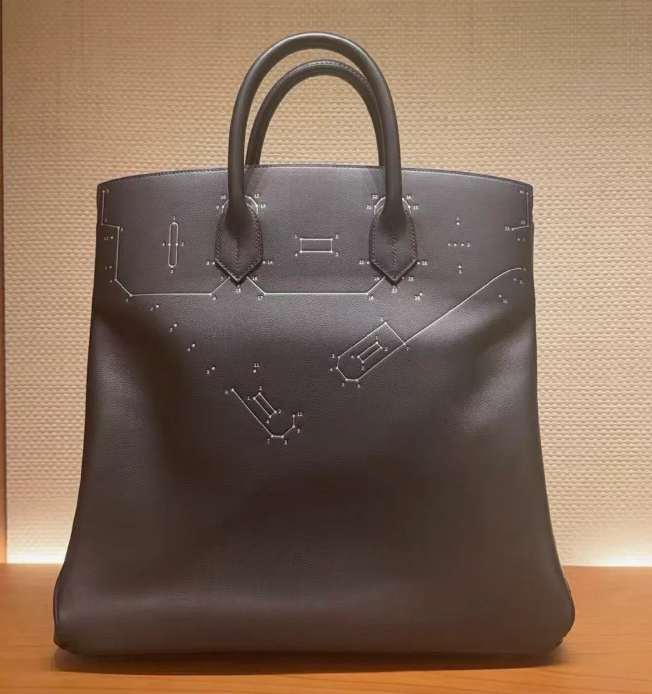 Hermes HAC 40 Hac a Relier So Black Shadow evergrain leather