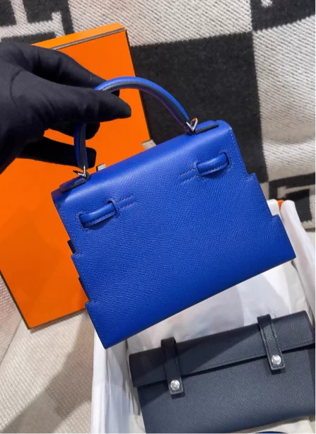 Limited Edition Hermès Kelly Doll Picto in Bleu Royal, Nata, Gold and Bleu Indigo Epsom Leather with Palladium Hardware - Image 2