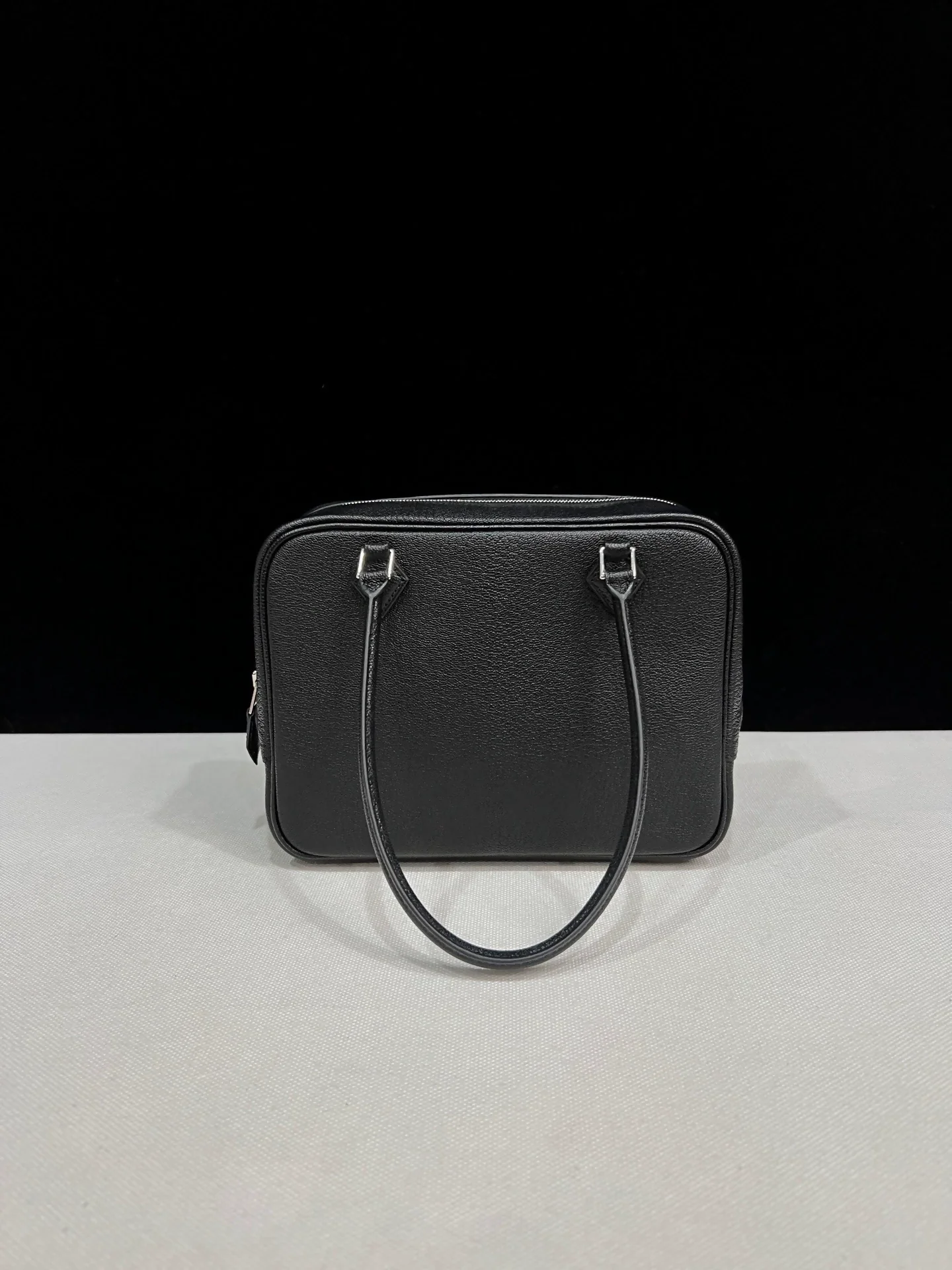 Hermes mini plume black leather palladium hardware - Image 2