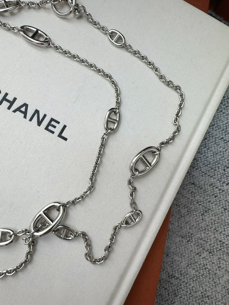 Hermès 120cm Farandole chain made from sterling Silver with the iconic Chaine d'ancre motifs - Image 2