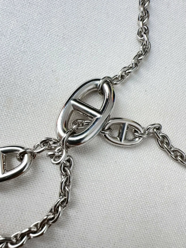 Hermès 120cm Farandole chain made from sterling Silver with the iconic Chaine d'ancre motifs - Image 3