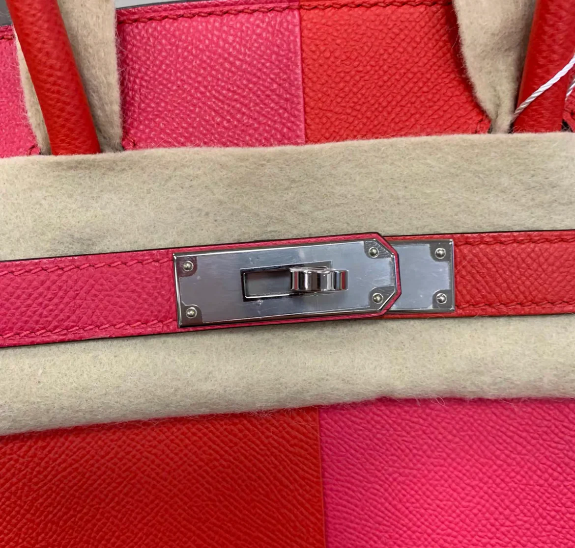 Hermès Kazak Birkin 30 in Red/Pink Epsom leather Palladium Hardware handbag - Image 7