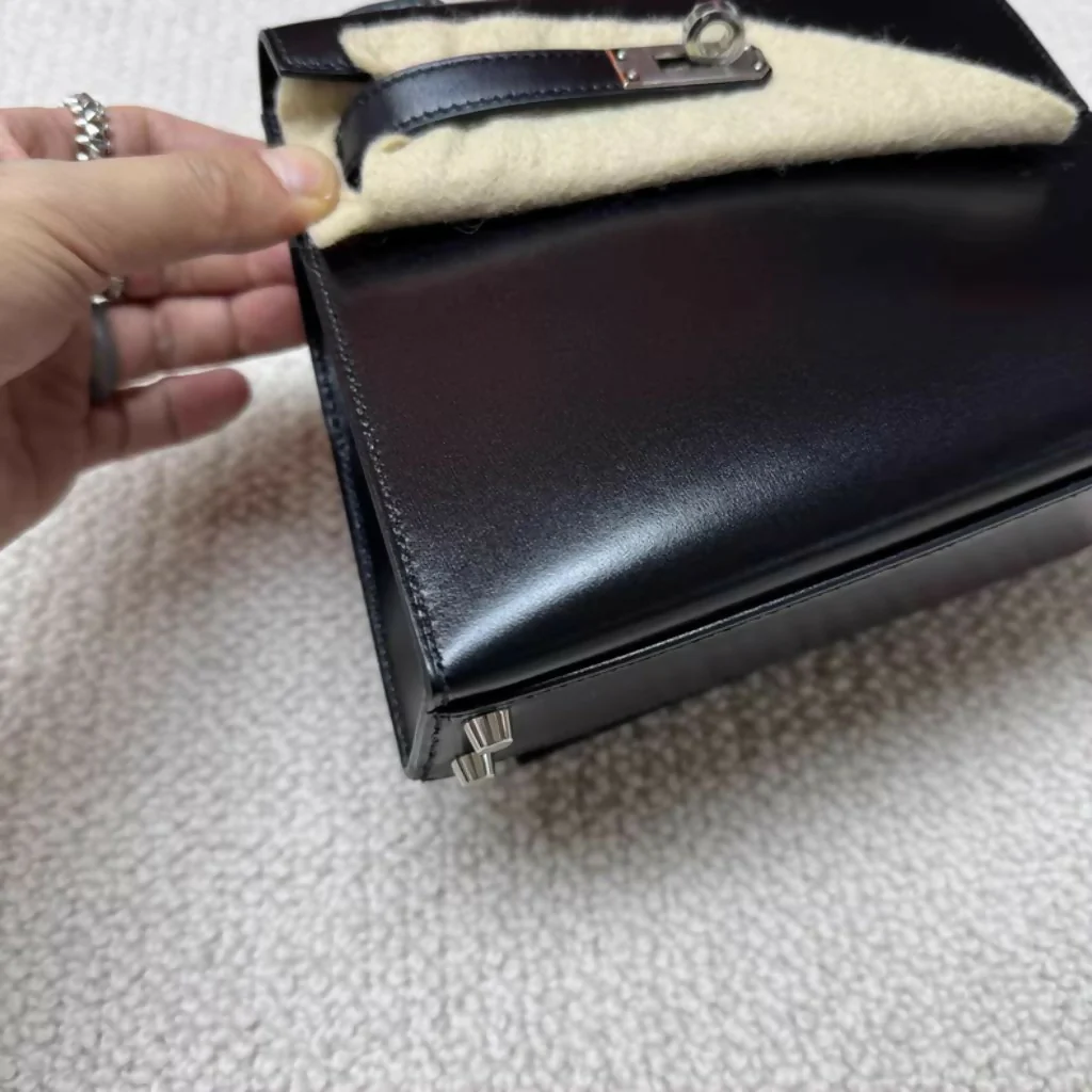 Hermès Kelly en Desordre 20 Black Box Leather Palladium Hardware - Image 3