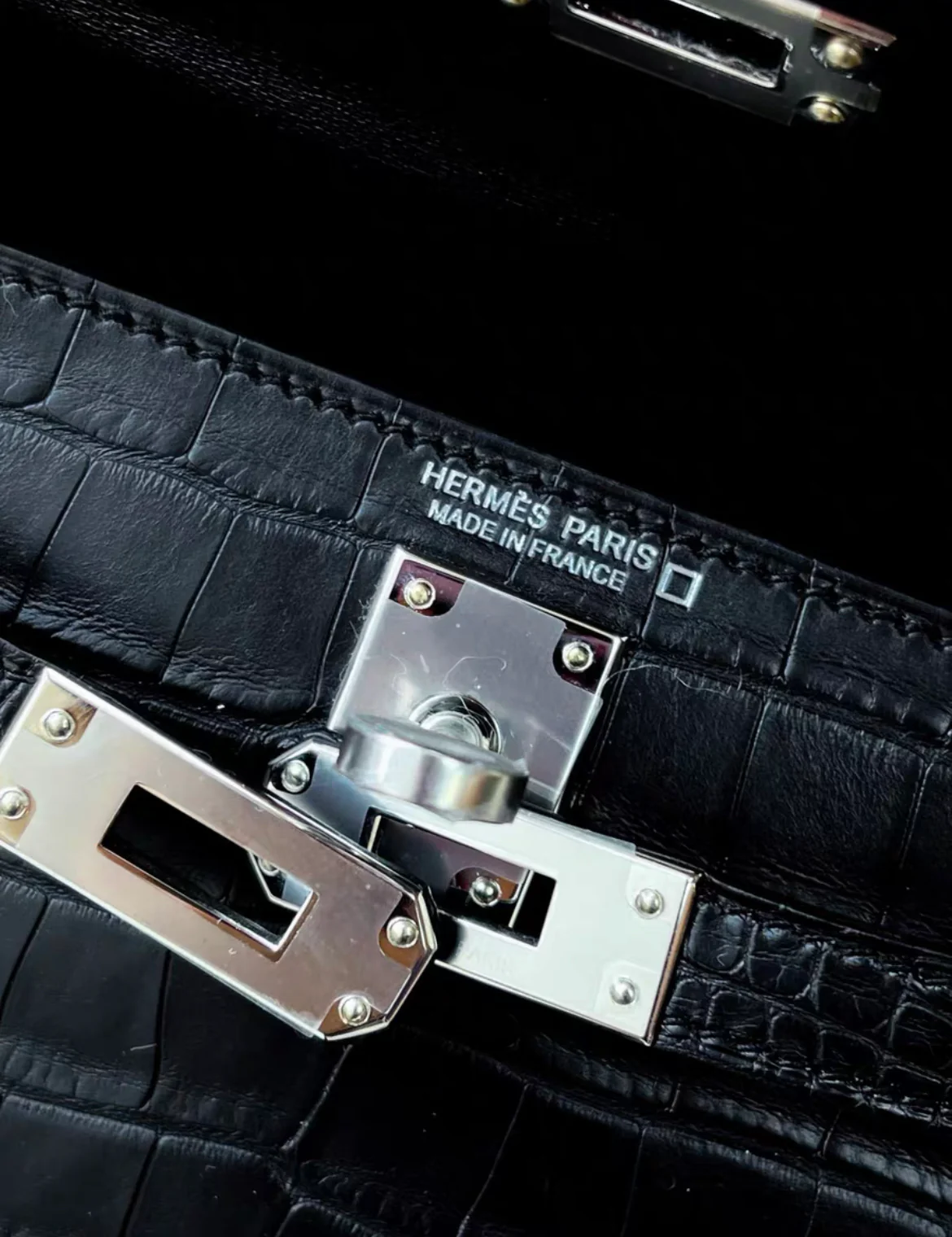 HERMES KELLY 20 MINI SELLIER NOIR BLACK ALLIGATOR MAT MATTE PALLADIUM HARDWARE - Image 6