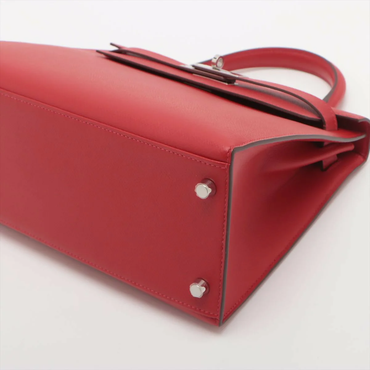 Hermès Kelly 25 Rouge Epsom Leather with Palladium Hardware - Image 3