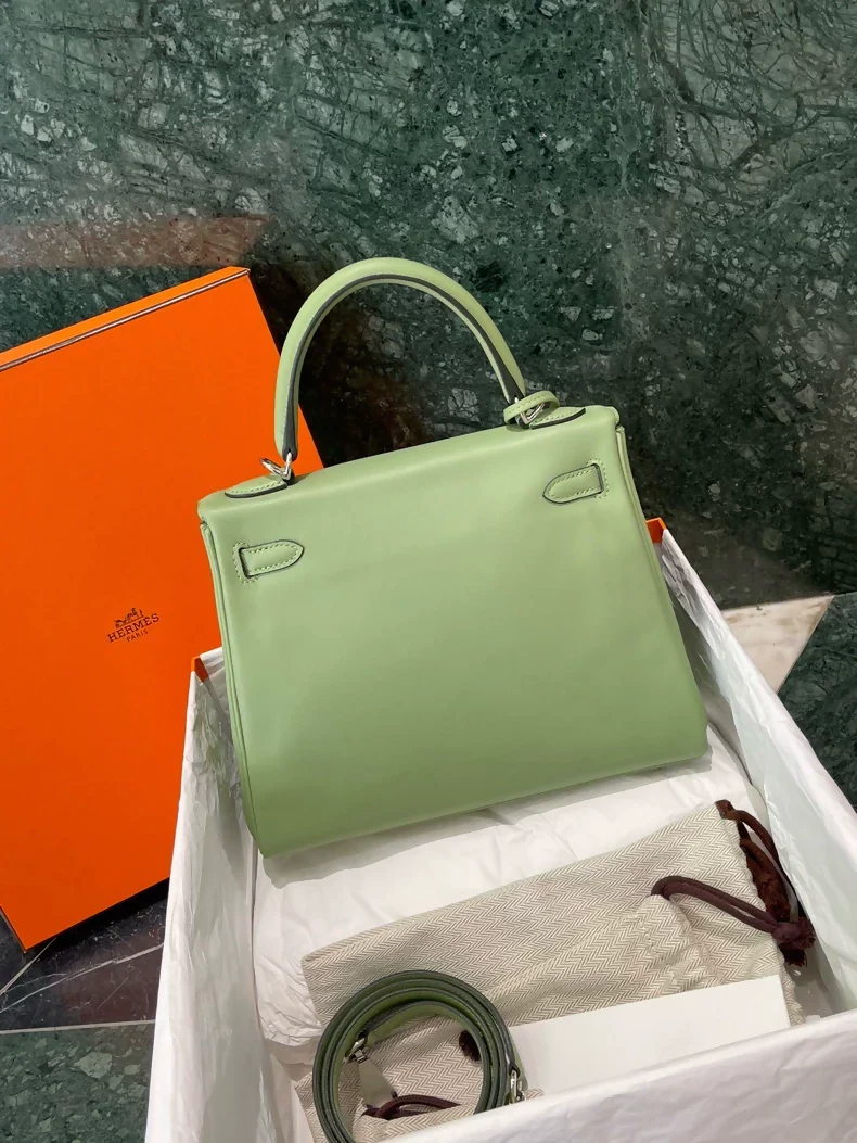 Hermes Kelly 25 3i Vert criquet swift leather palladium hardware - Image 2