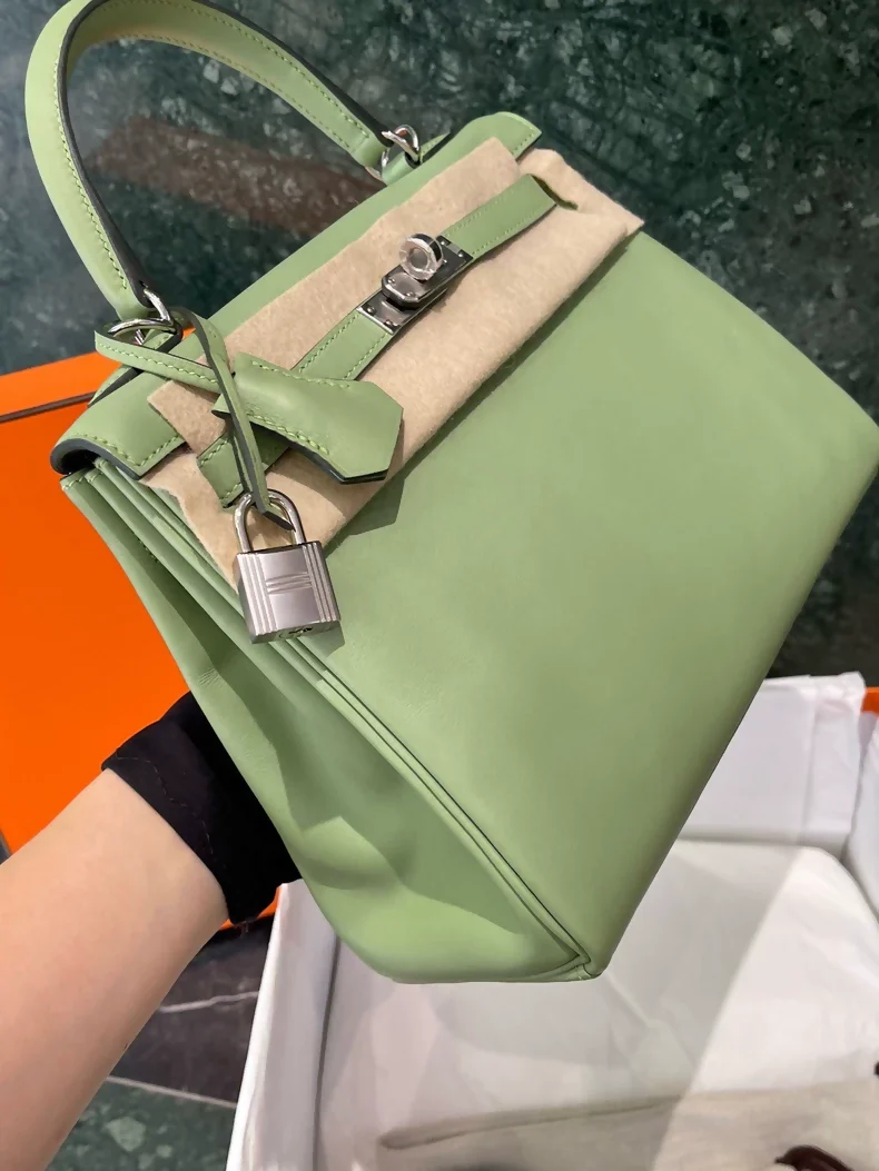Hermes Kelly 25 3i Vert criquet swift leather palladium hardware - Image 3