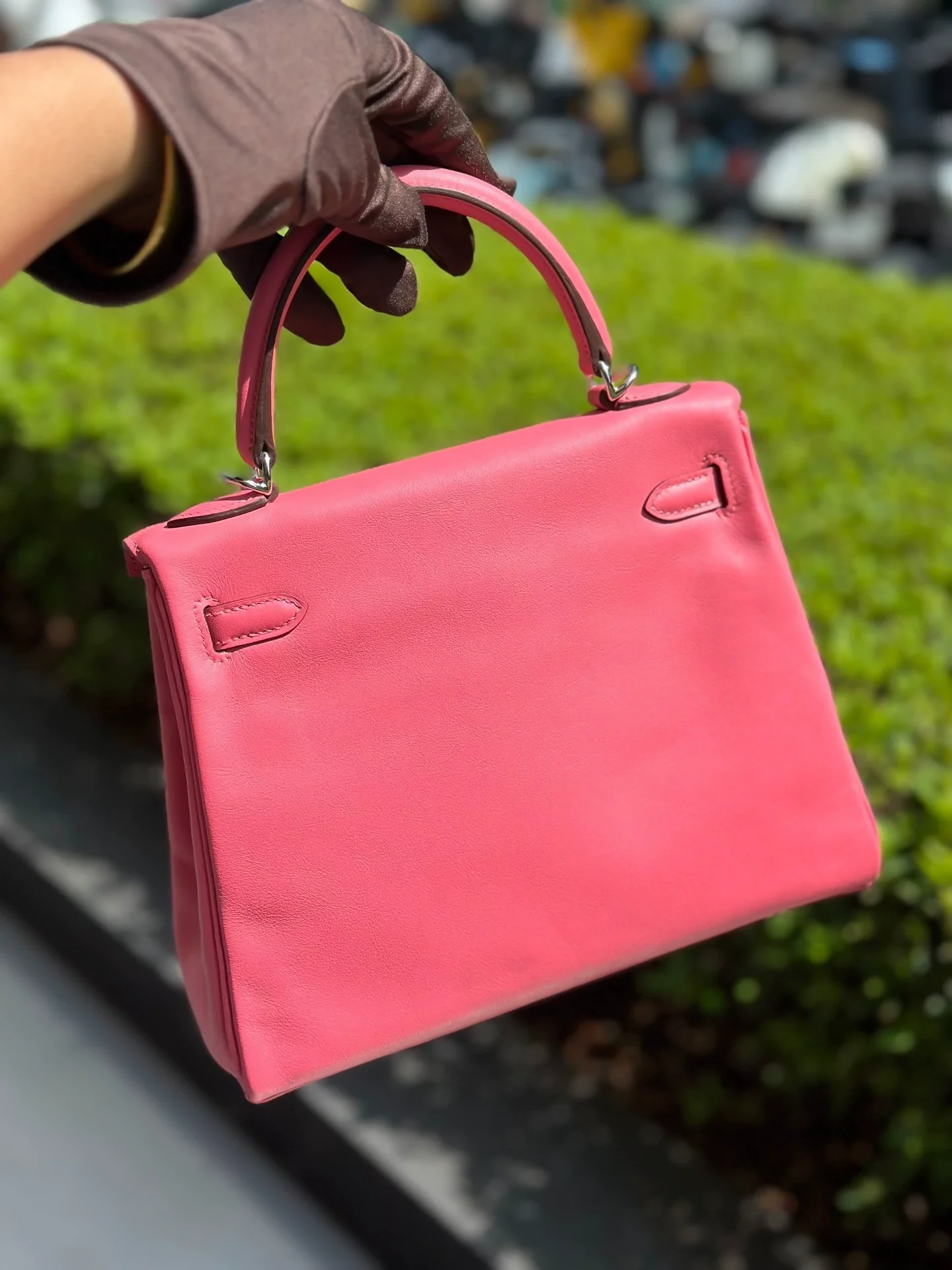 Hermes Kelly 25 lipstick pink Swift leather palladium hardware - Image 2