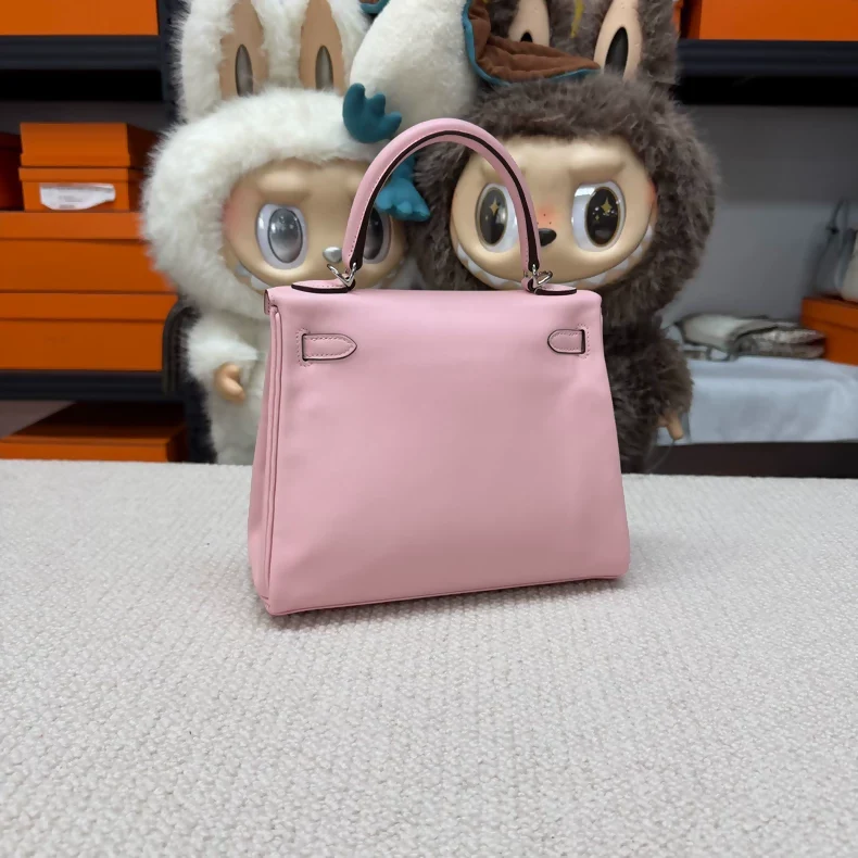 Hermes Kelly 25 3Q pink Sakura Swift leather palladium hardware - Image 2