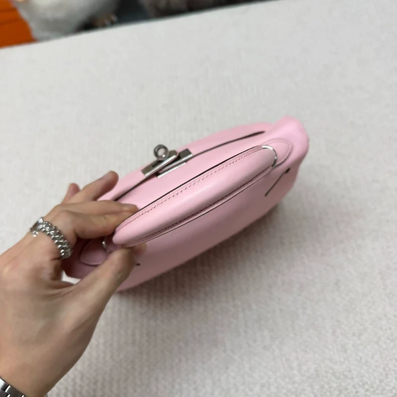 Hermes Kelly 25 3Q pink Sakura Swift leather palladium hardware - Image 3