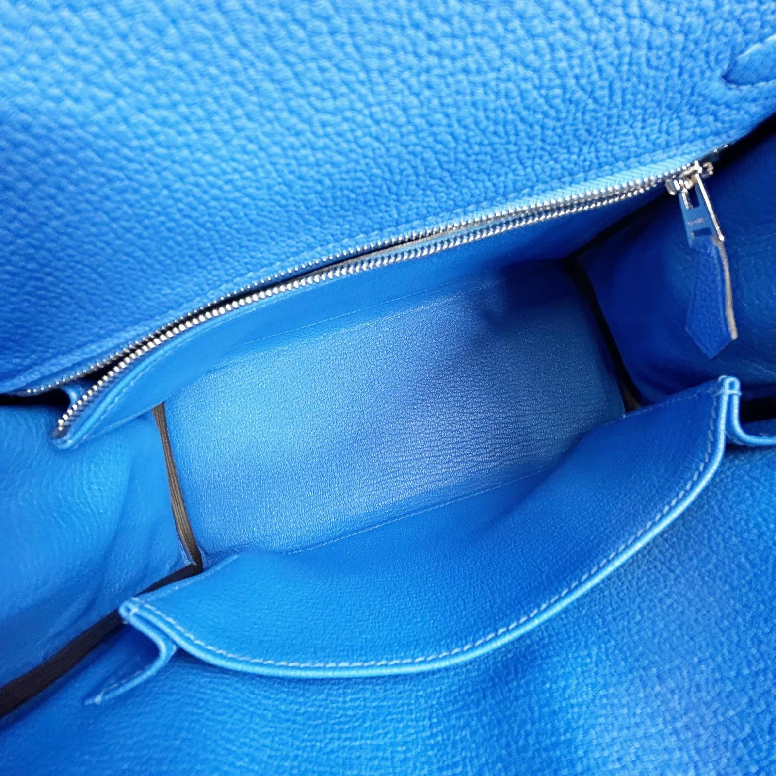 Hermès Kelly 25 Blue Zanzibar Togo Leather Palladium Hardware - Image 5