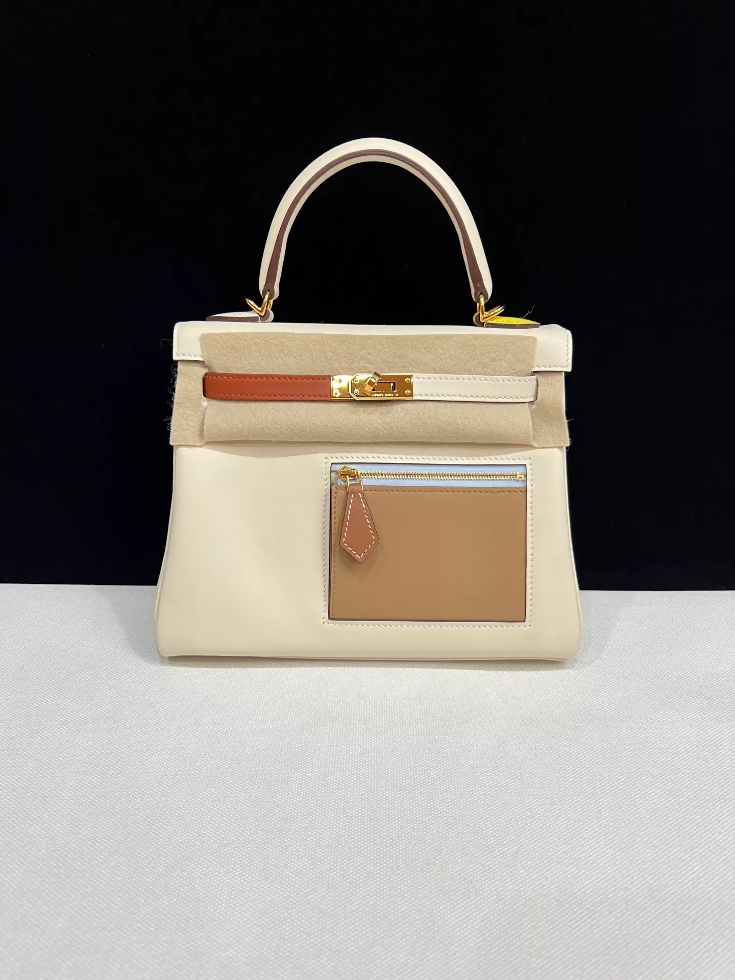 Hermes Kelly 25 Colormatic Retourne Nata/Cuivre/Lime/Mauve sylvestre/Blue brume Swift leather Gold hardware - Image 2