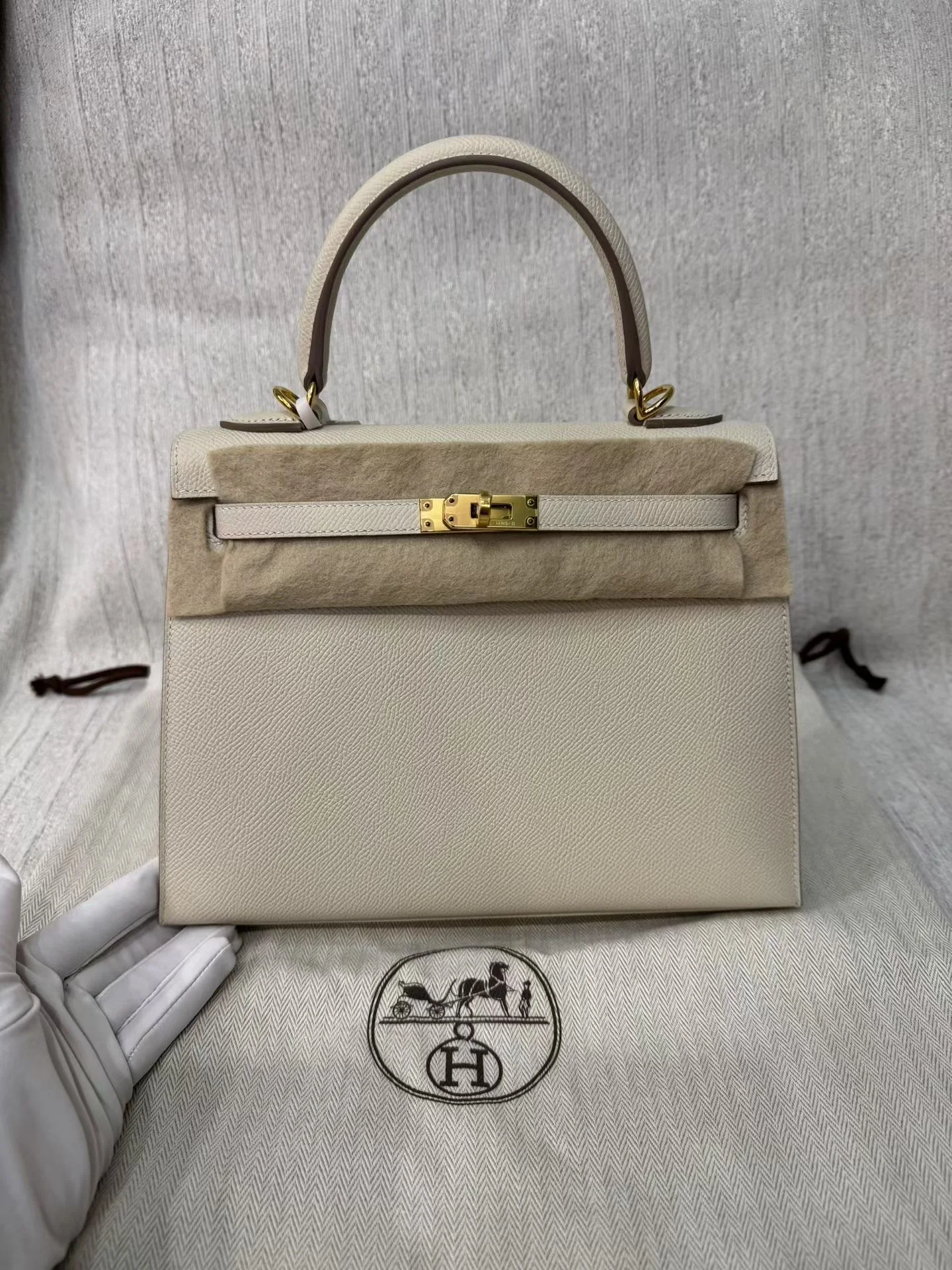 Hermes Kelly 25 Crai Epsome leather gold hardware - Image 2