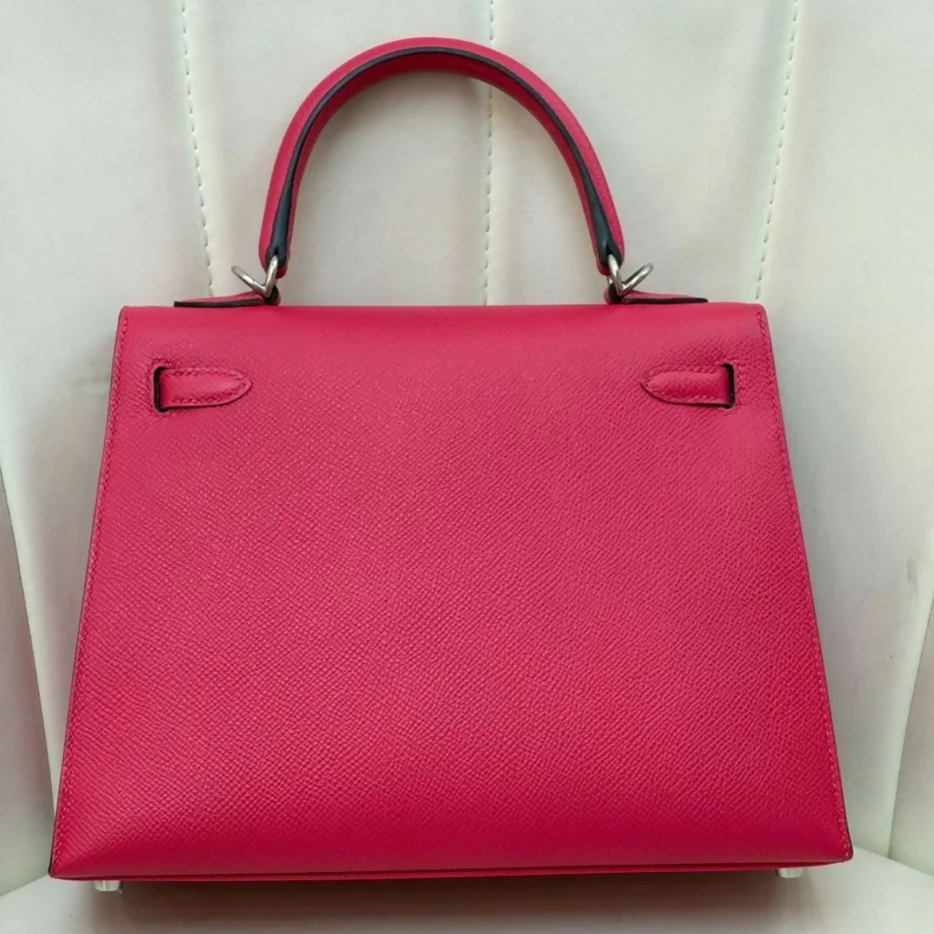 Hermès Kelly Sellier 25 Rose Mexico Epsom Palladium Hardware - Image 2