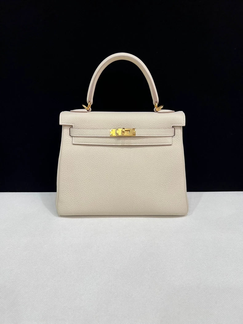 Hermes Kelly 25 craie Togo leather gold hardware - Image 2