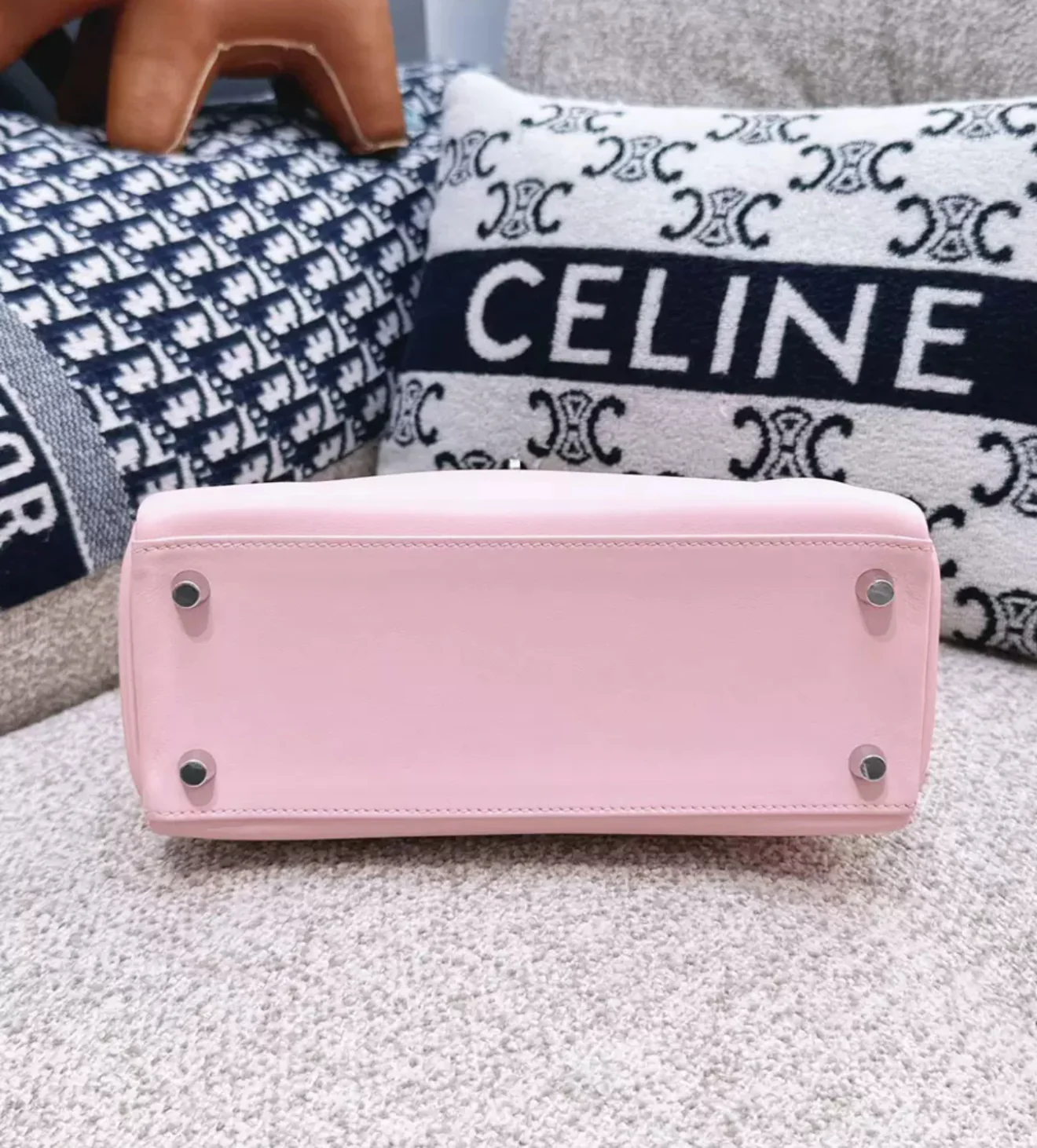 Hermes Kelly 25 Pink Sakura Swift Leather Palladium Hardware - Image 5