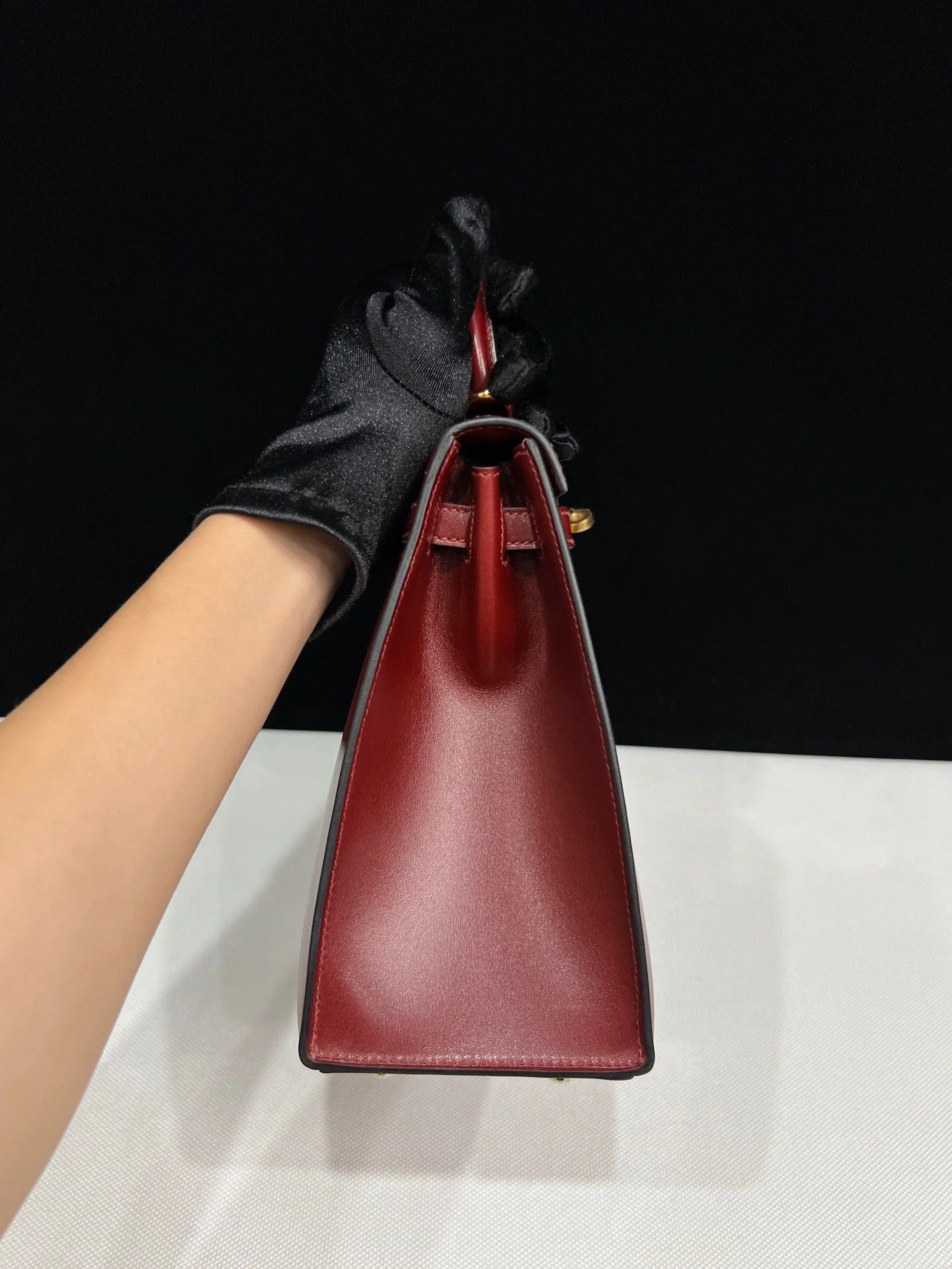 Hermes Kelly 25 red box leather Gold hardware - Image 3