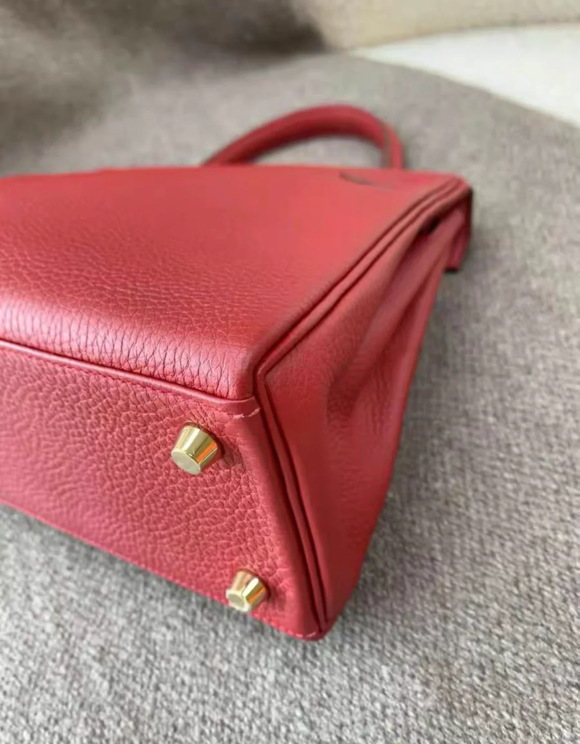 HERMES KELLY 25 RETOURNE ROUGE VIF TOGO GOLD HARDWARE - Image 6