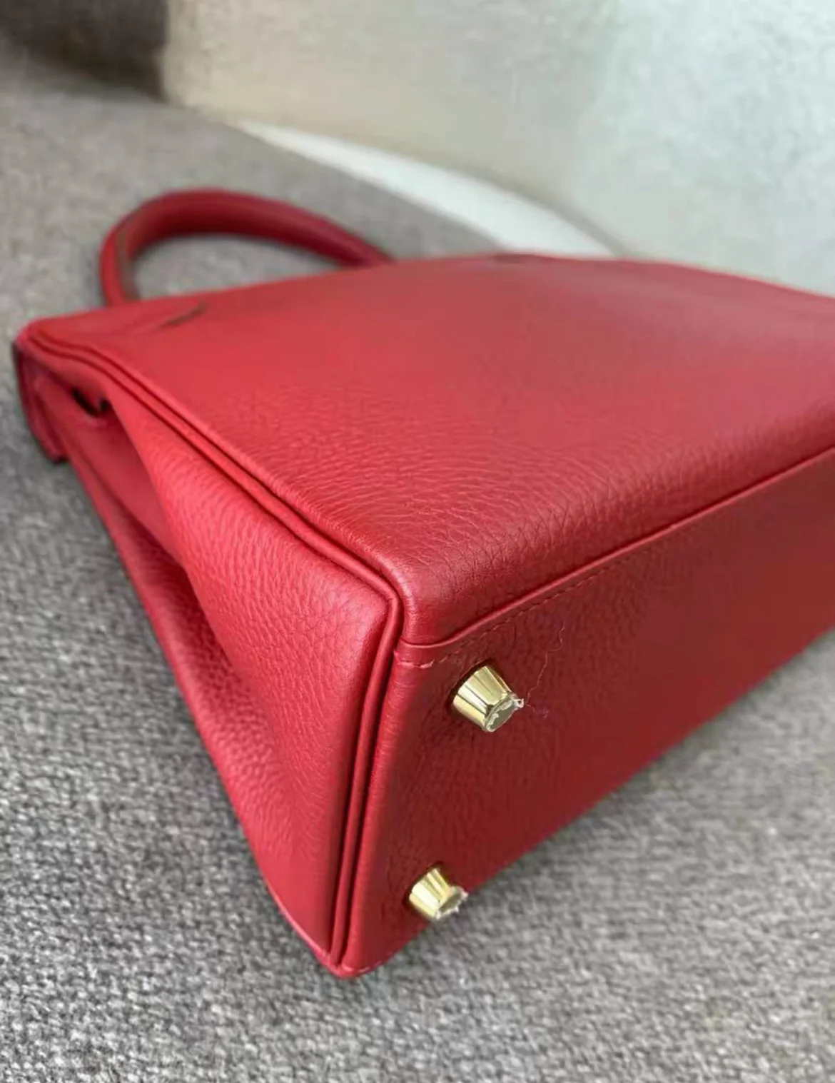 HERMES KELLY 25 RETOURNE ROUGE VIF TOGO GOLD HARDWARE - Image 7