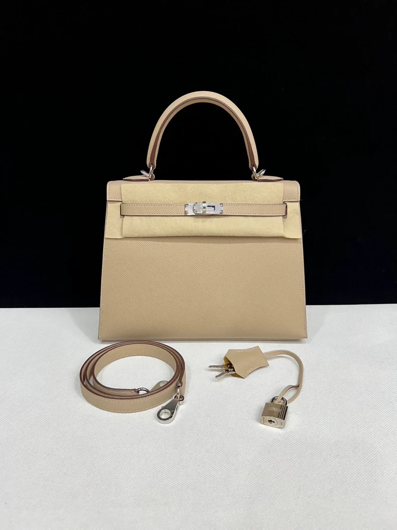Hermes Kelly 25 trench coat Epsom leather palladium hardware