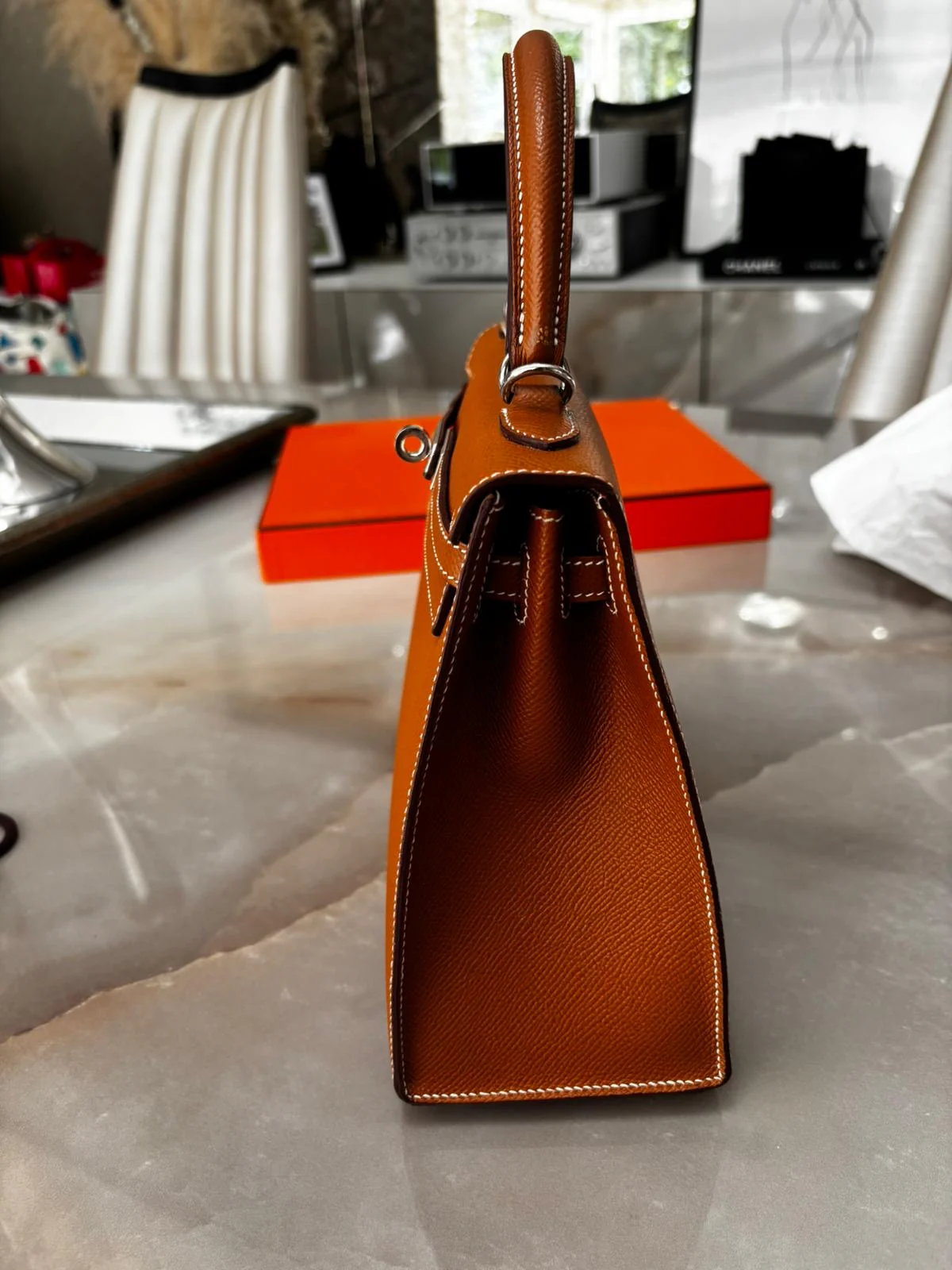 Hermès Kelly 25 Veau Epsom Leather Palladium Hardware - Image 2