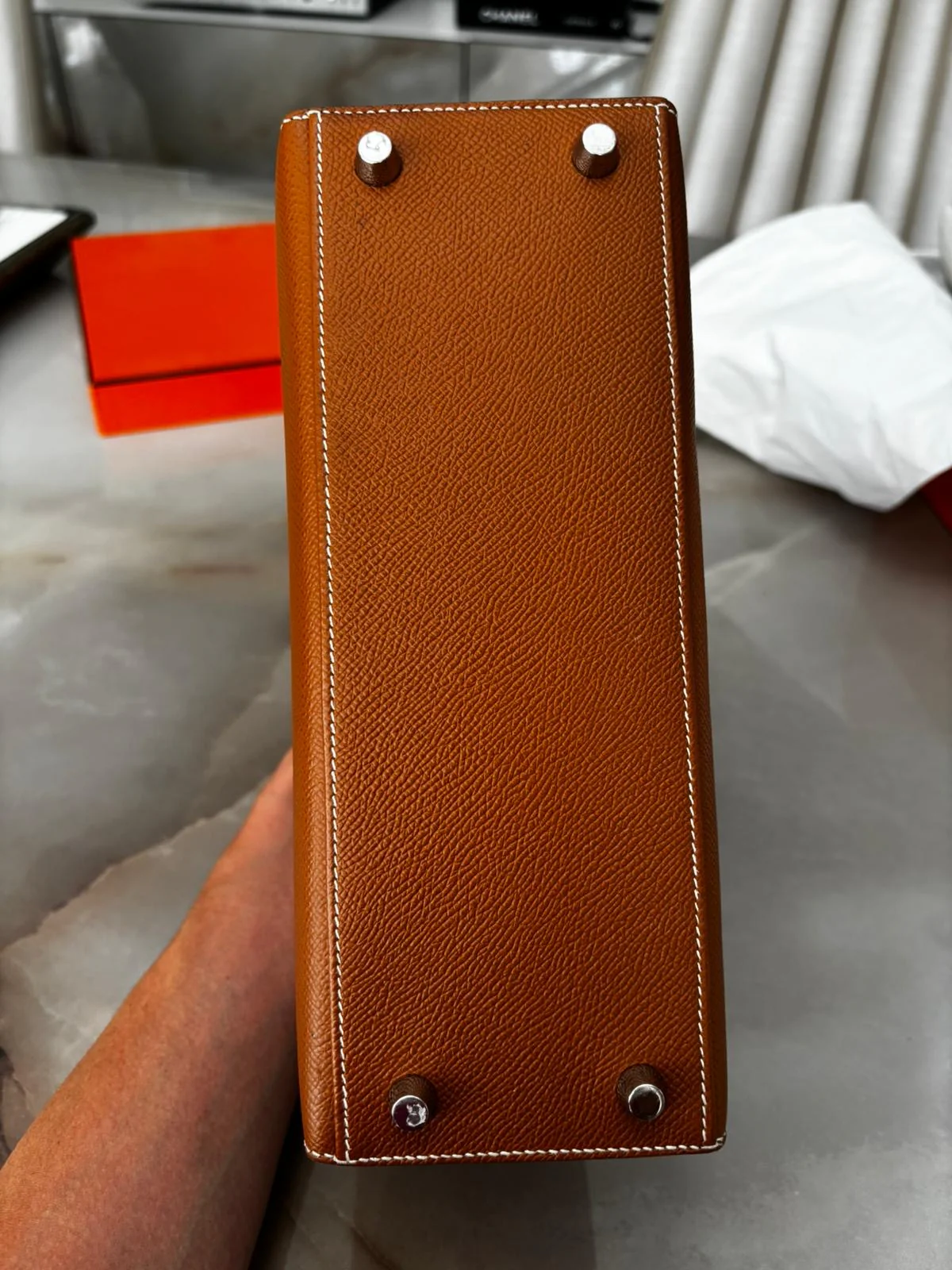 Hermès Kelly 25 Veau Epsom Leather Palladium Hardware - Image 3