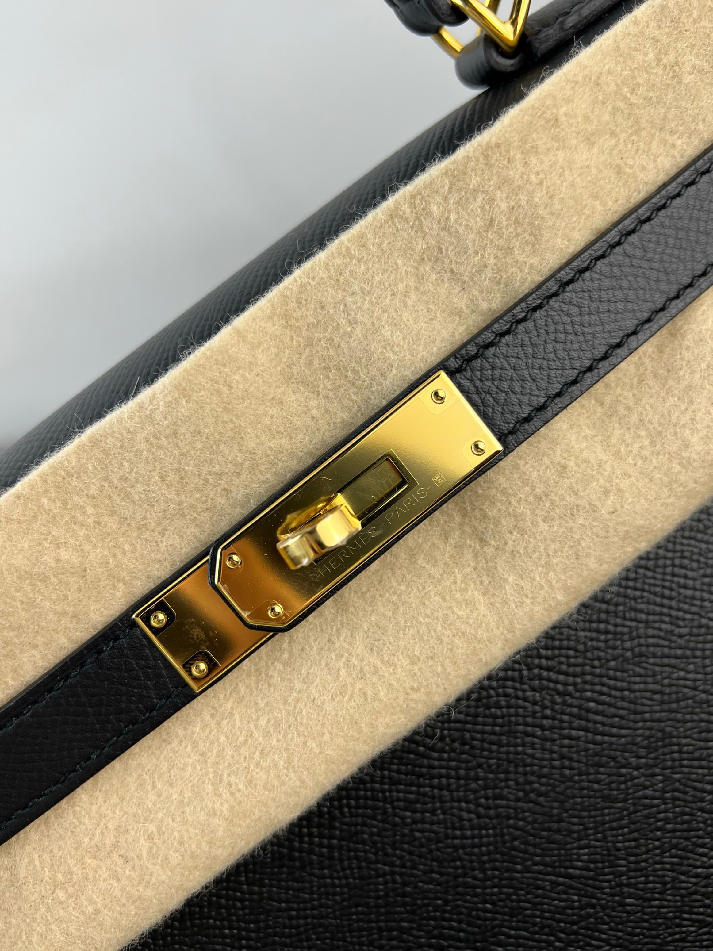 Hermes Kelly 28 Black Epsom Leather Gold Hardware - Image 18