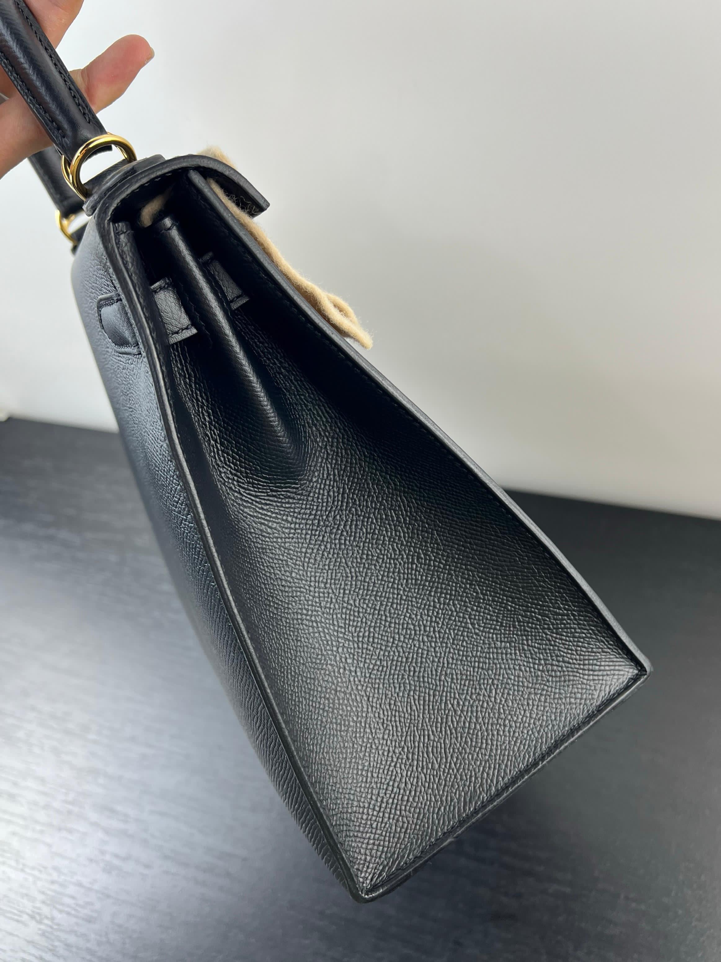 Hermes Kelly 28 Black Epsom Leather Gold Hardware - Image 8