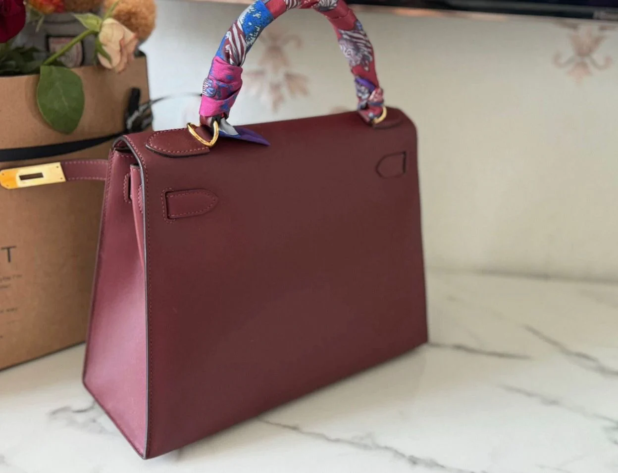Hermès Kelly 28 Sellier Rouge H Sombrero Matt Box leather Gold Hardware - Image 3