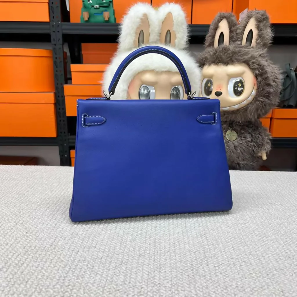 Hermès Kelly 32 Blue Electric Epsom Leather Palladium Hardware - Image 2