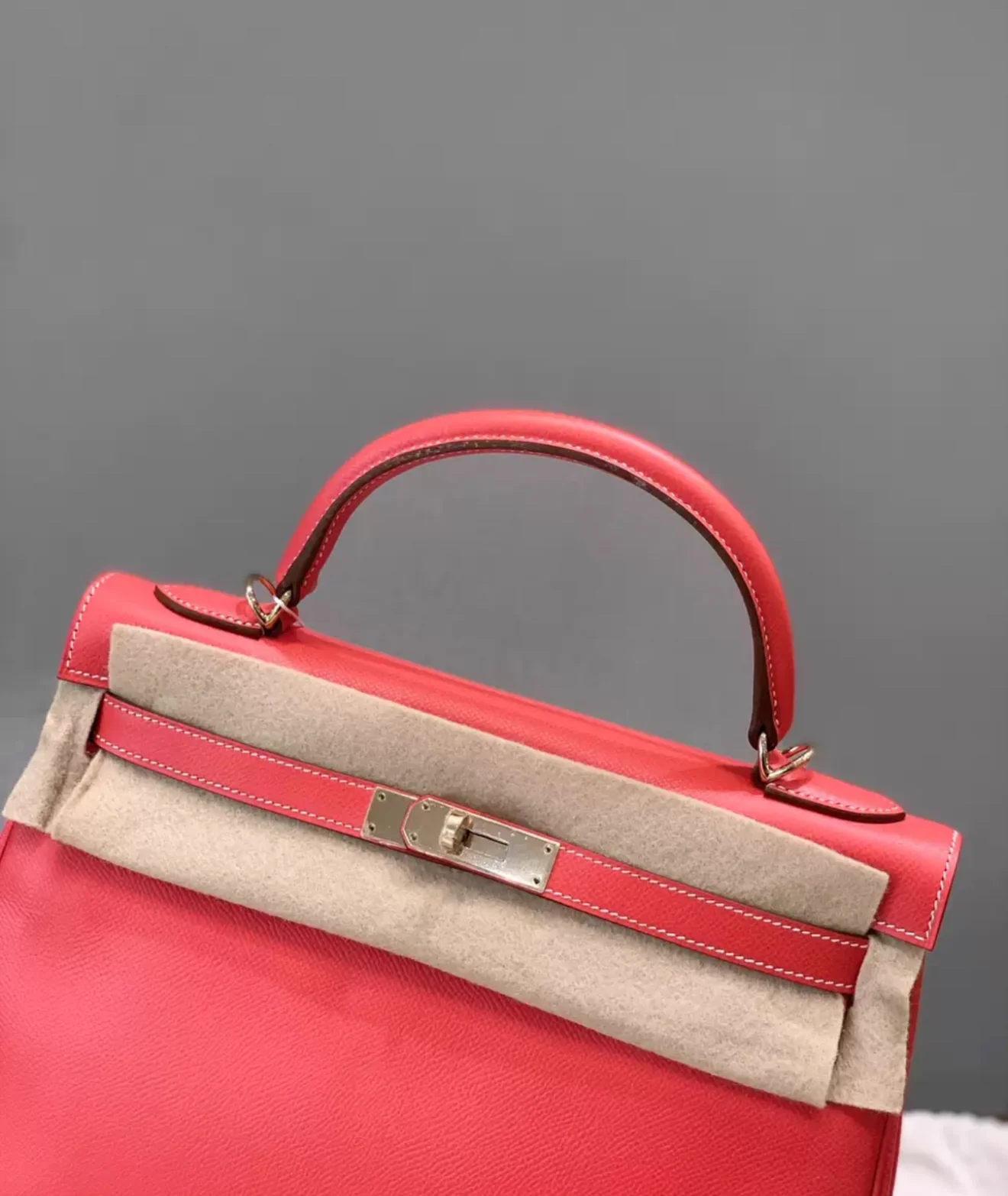 Hermès Kelly 32 Pink Epsom Leather Palladium Hardware - Image 3