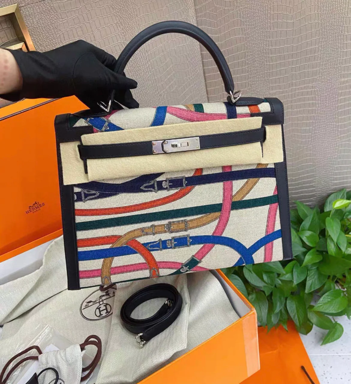 Hermès Kelly 32 Selliér Toile De Camp Cavalcadour Limited Edition - Image 2