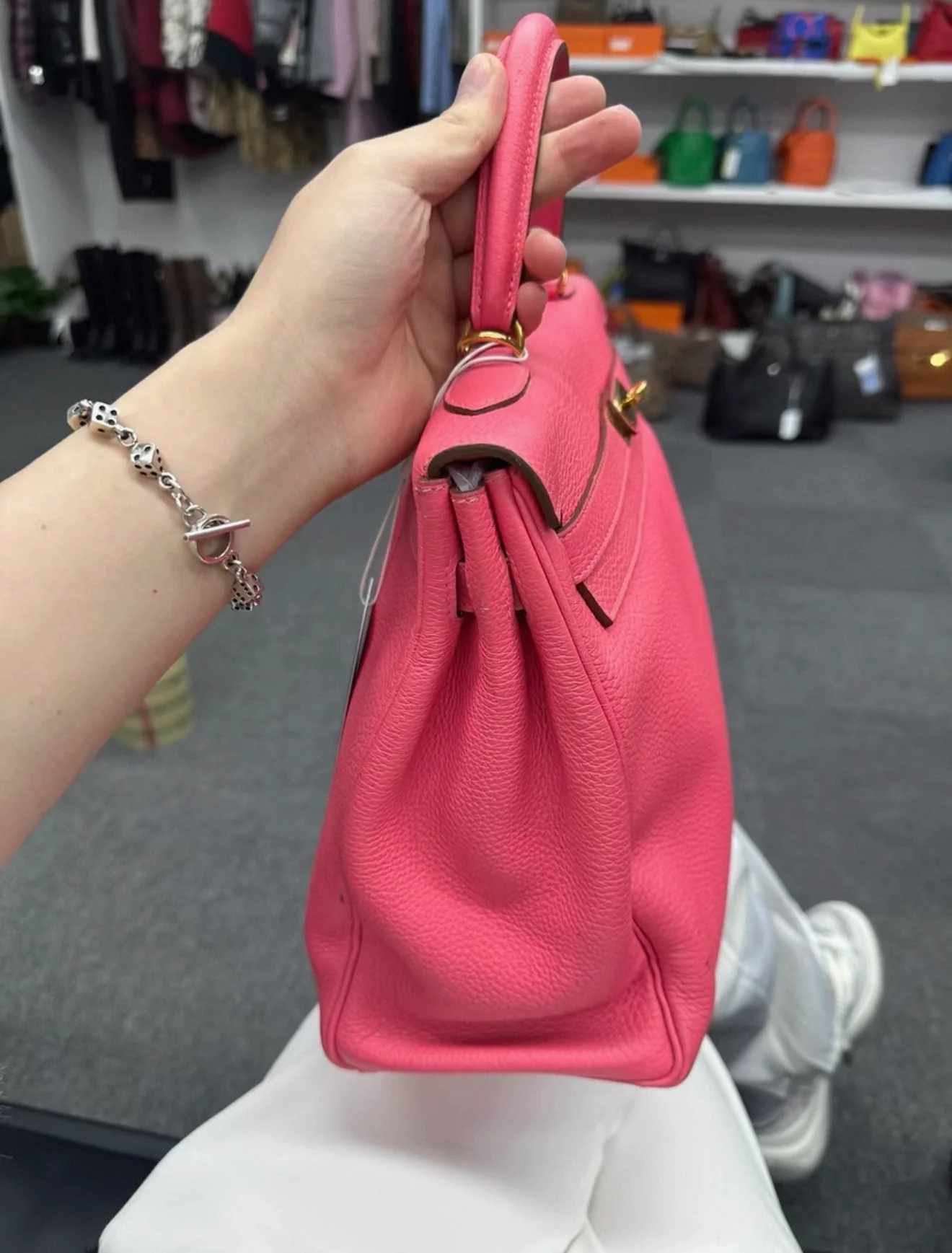 Hermes Kelly 35 pink Togo leather gold hardware - Image 2