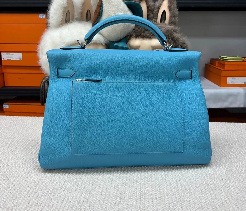 Hermès Kelly 42 maxi P3 Northern Blue Togo leather palladium hardware - Image 2