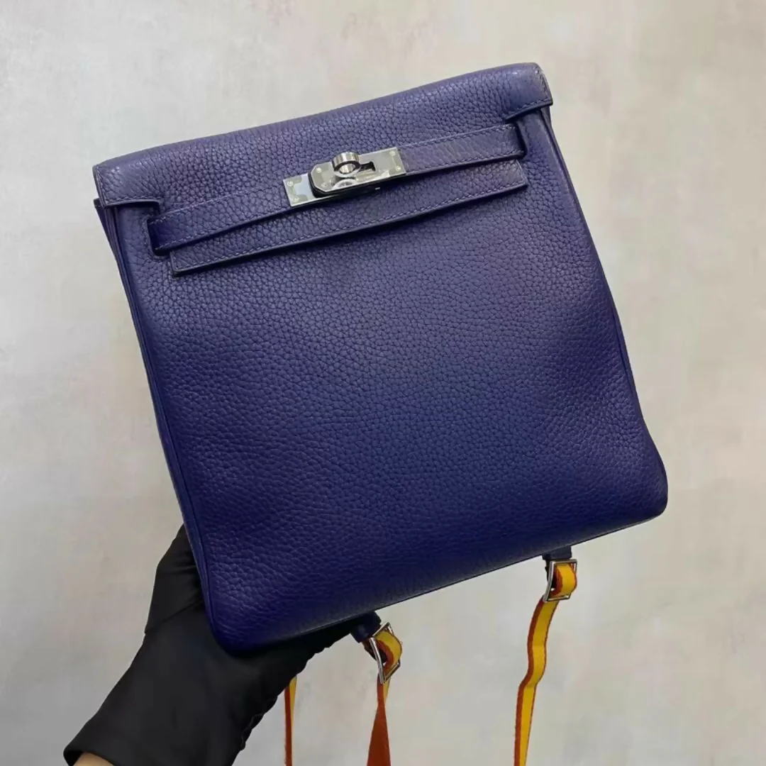 Hermès Kelly Ado Ink Blue with palladium hardware - Image 3