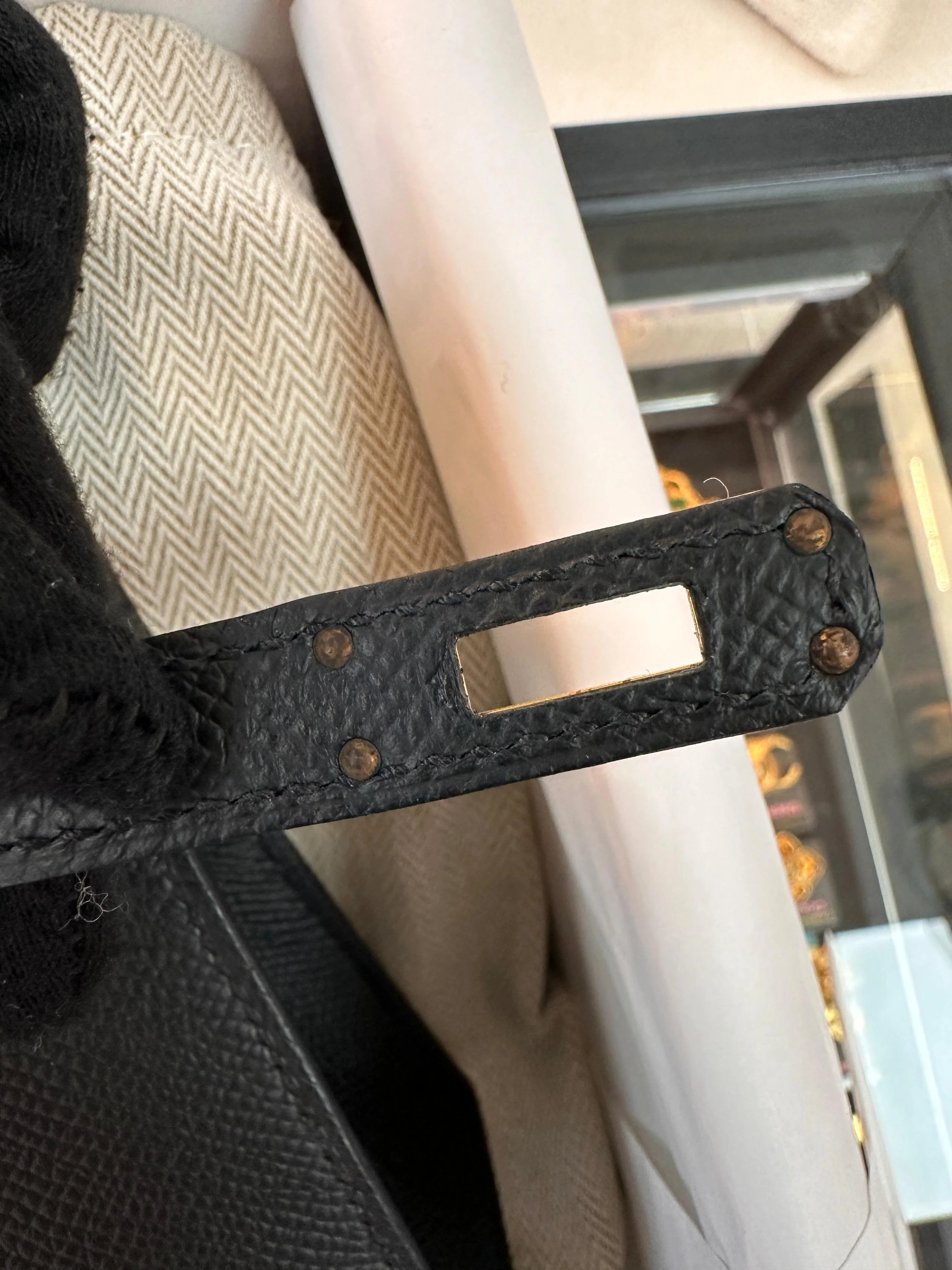 Hermès Kelly Black Epsom Mini Gold Hardware - Image 21