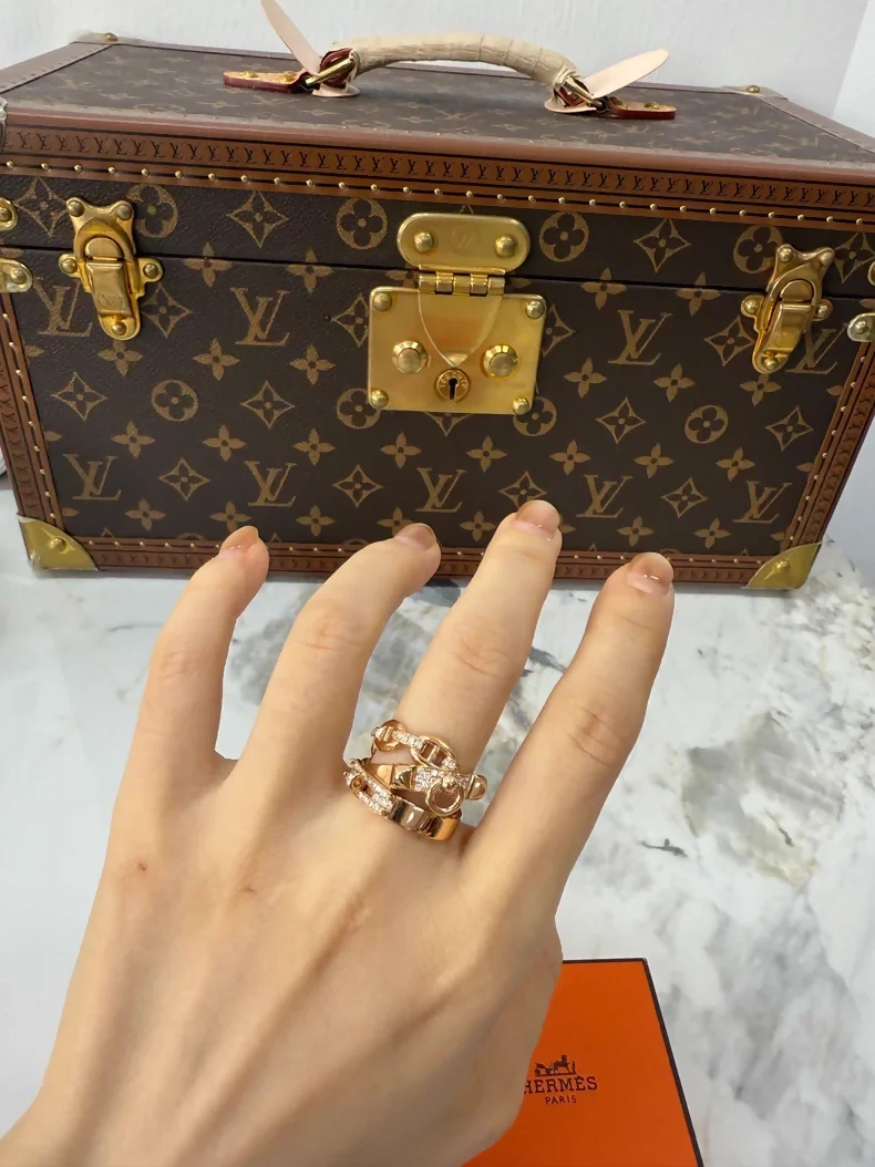 Hermes Kelly CDC three-in-one rose gold diamond ring - Image 3
