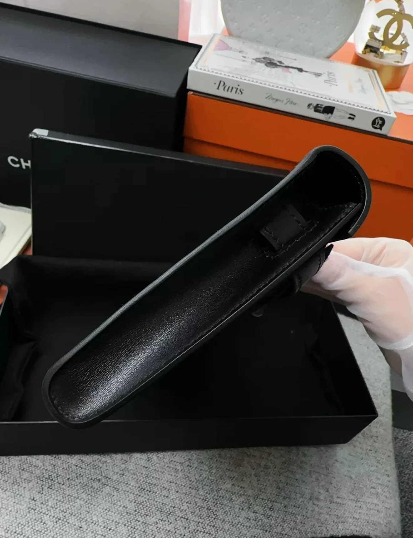 Hermes Kelly cut So Black Box Leather - Image 7