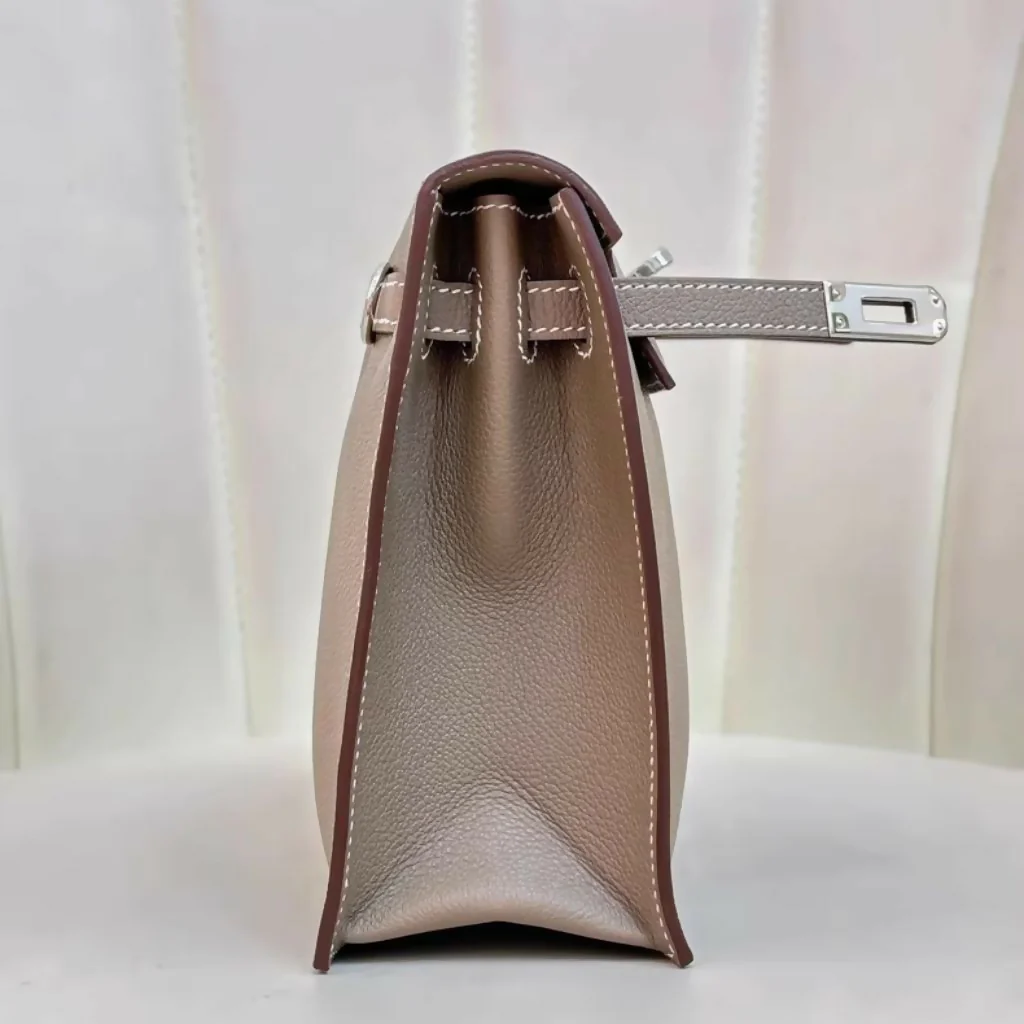 Hermès Kelly Danse Etoupe Verso Evercolor Palladium Hardware - Image 2