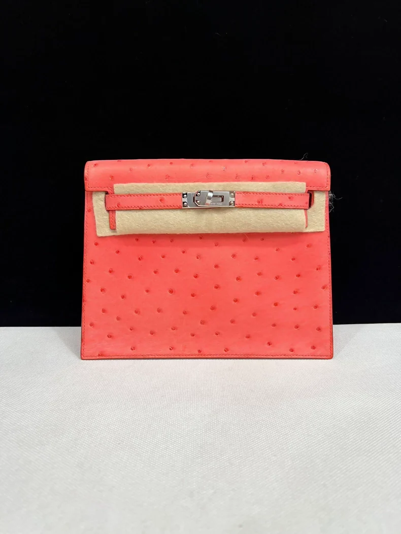Hermes Kelly Danse Texas pink ostrich leather palladium hardware - Image 2