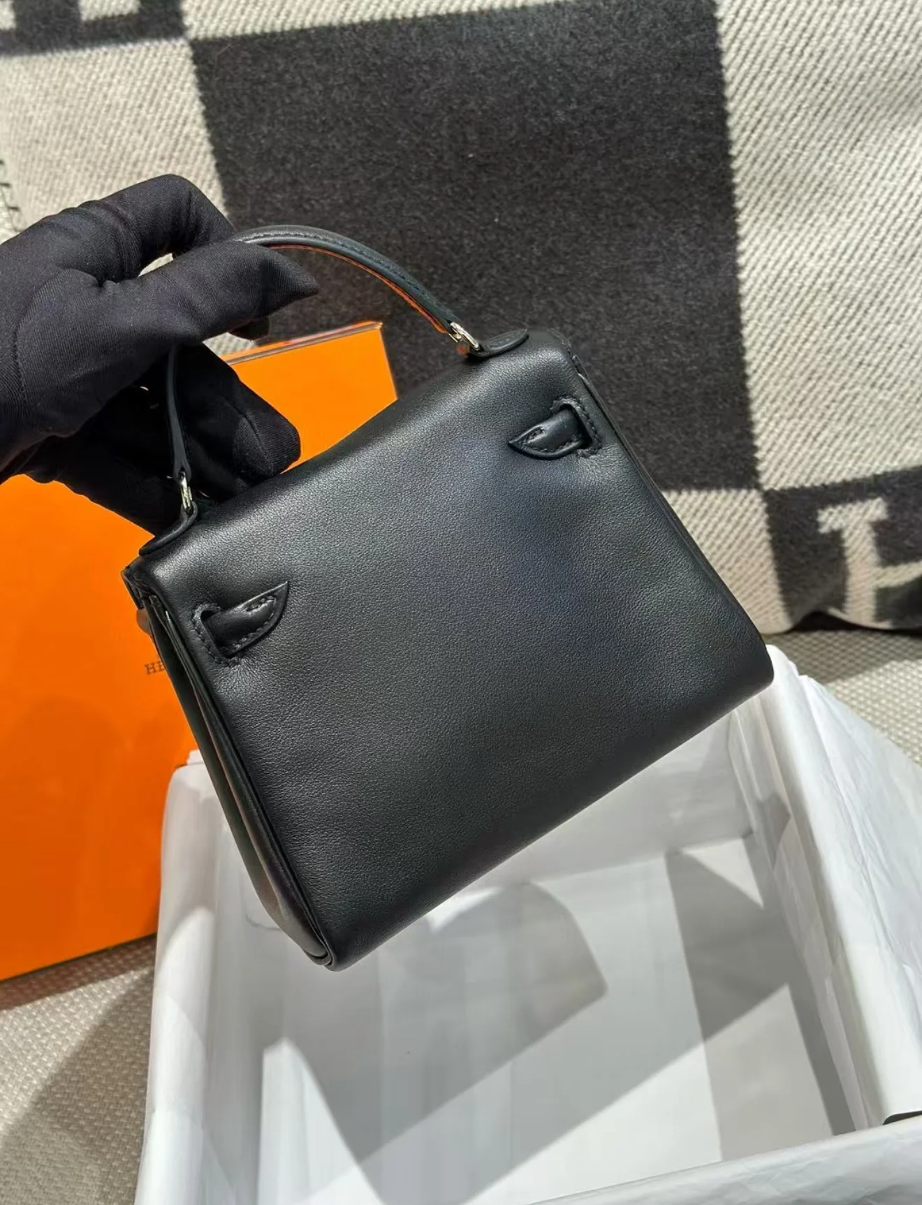 Hermès Kelly Doll Black & Pink Palladium Hardware - Image 3