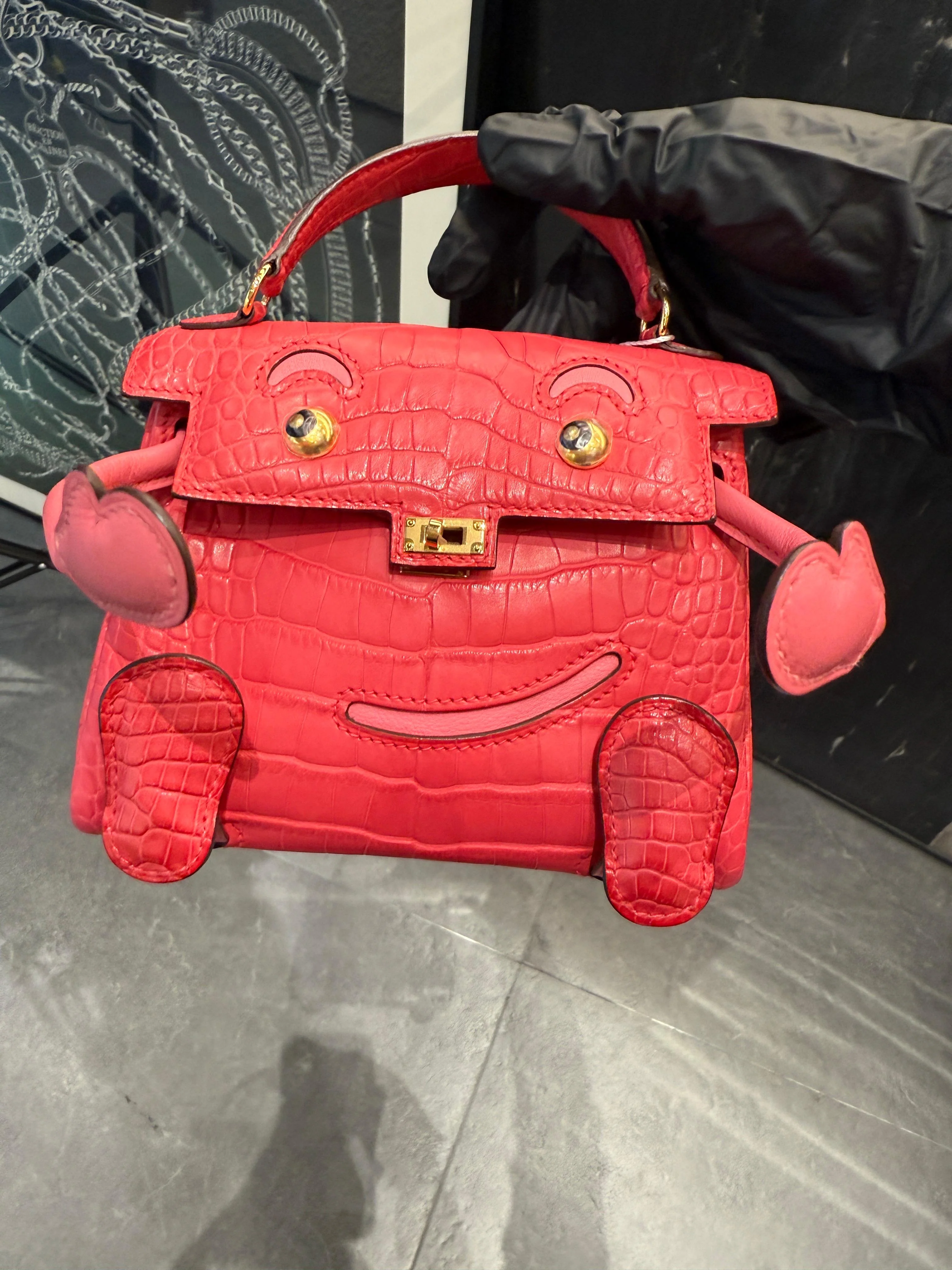 Hermès Kelly Doll Bougainvillier Azalée Matte Alligator Swift Gold Hardware