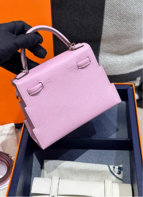 Hermès Picto Kelly Doll Quelle Idole Mauve Sylvestre, Lime, Nata and Chai Epsom Palladium Hardware - Image 4