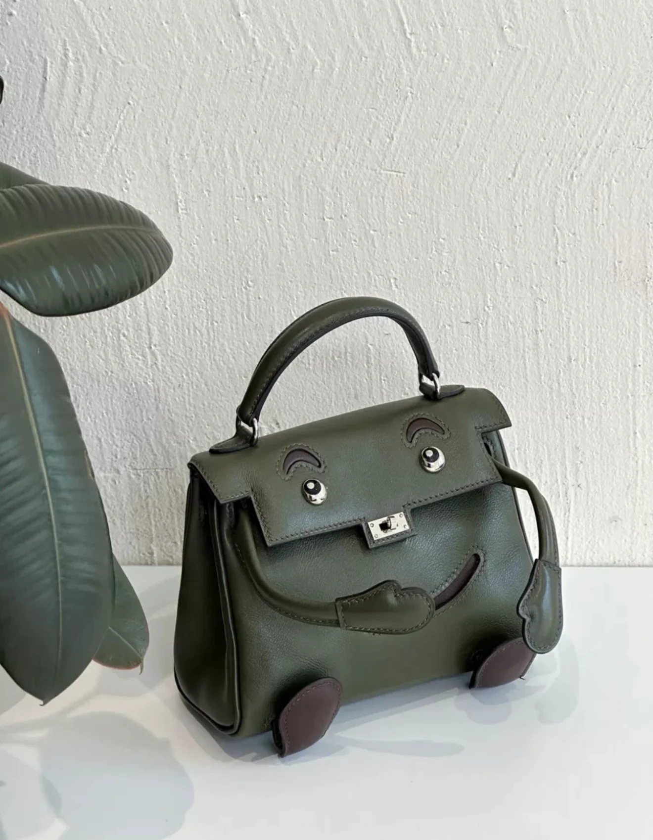 Hermès Kelly Doll Olive Green Swift Leather Palladium Hardware - Image 2