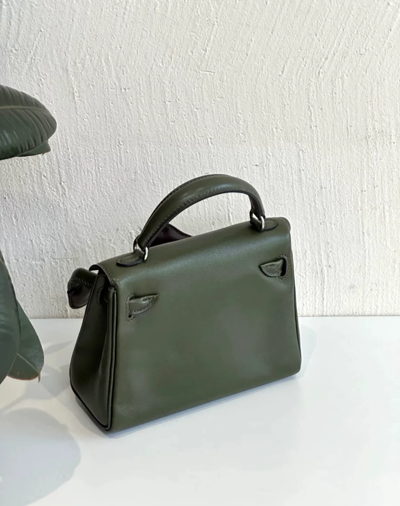 Hermès Kelly Doll Olive Green Swift Leather Palladium Hardware - Image 3